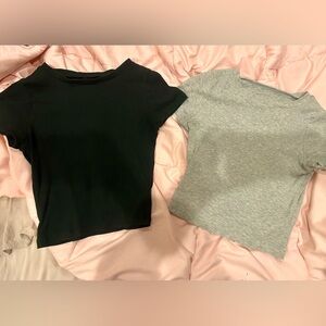 Cropped Ribbed Baby Tee Set